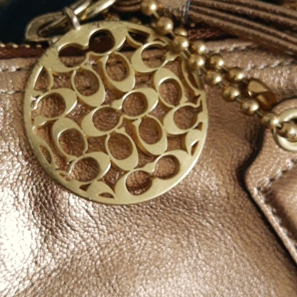 Warm Gold Coach Metallic Hobo Bag - Picture 4 of 7